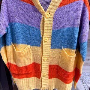 Colorful Striped Cardigan (L/XL)
